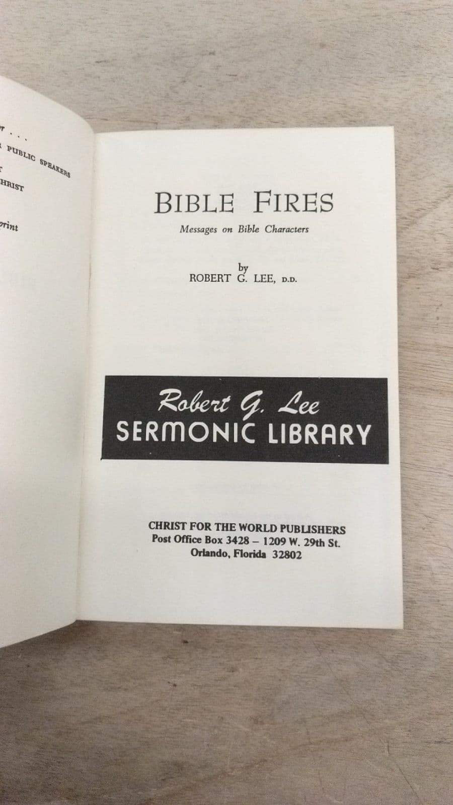 Bible Fires by Robert G. Lee - title page