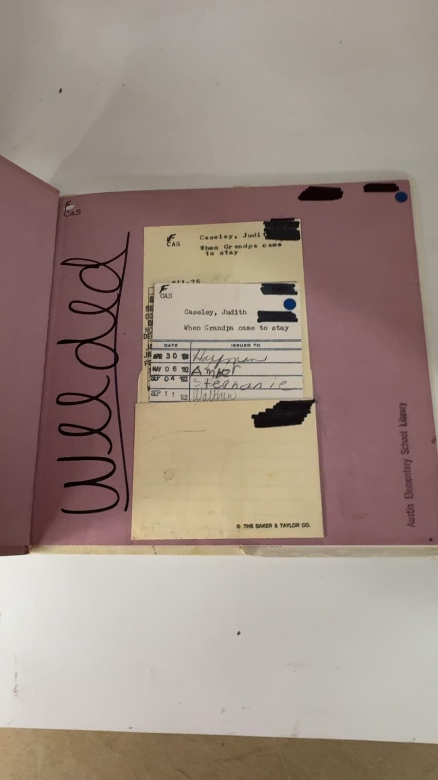 When Grandpa Came to Stay by Judith Caseley - title page