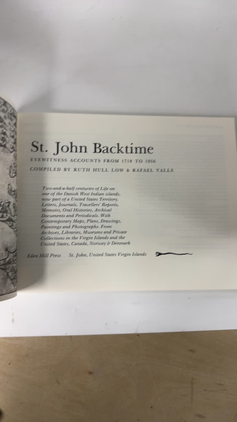 St. John Backtime by Ruth Hull Low & Rafael Valls - title page