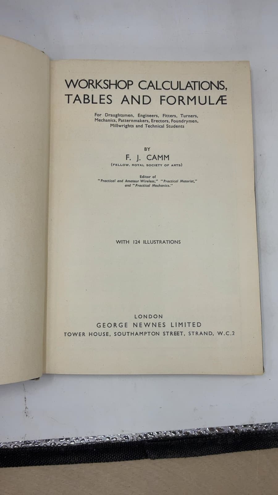 Workshop Calculations, Tables and Formulae by F.J. Camm - title page