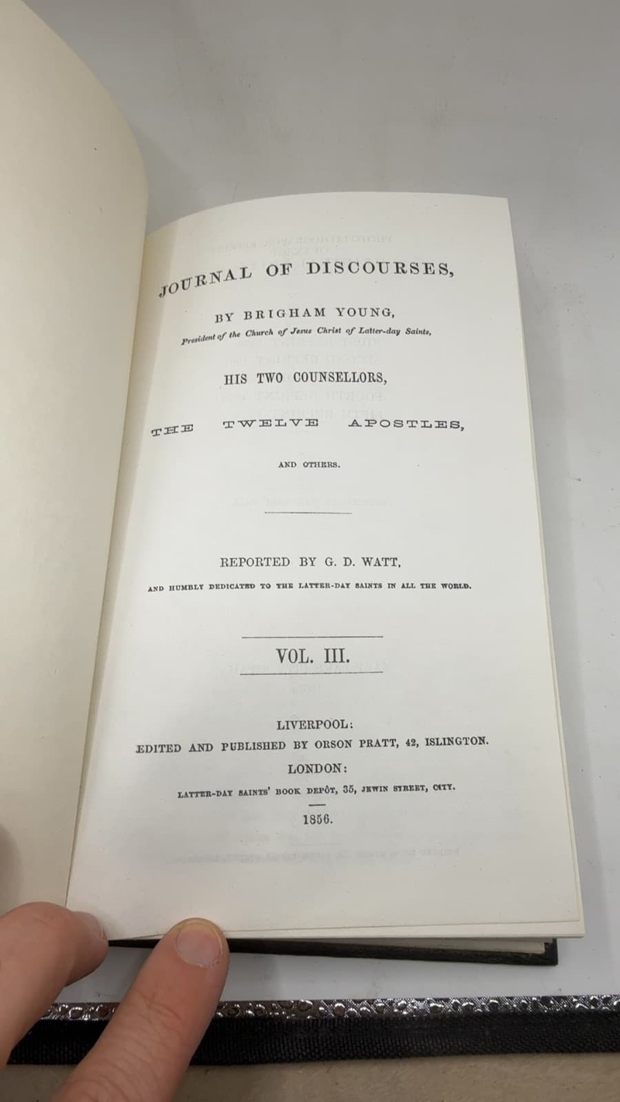 Journal of Discourses by Brigham Young - title page