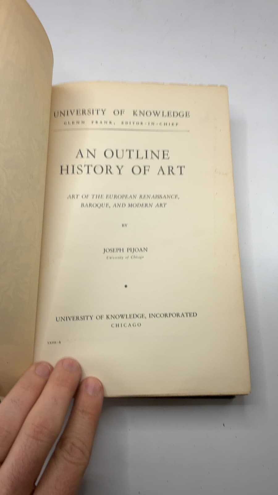 An Outline History of Art by Joseph Pijoan - title page
