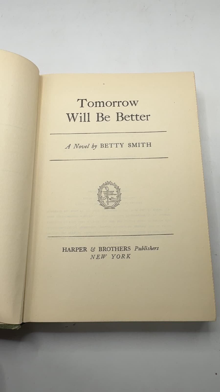 Tomorrow Will Be Better by Betty Smith - title page