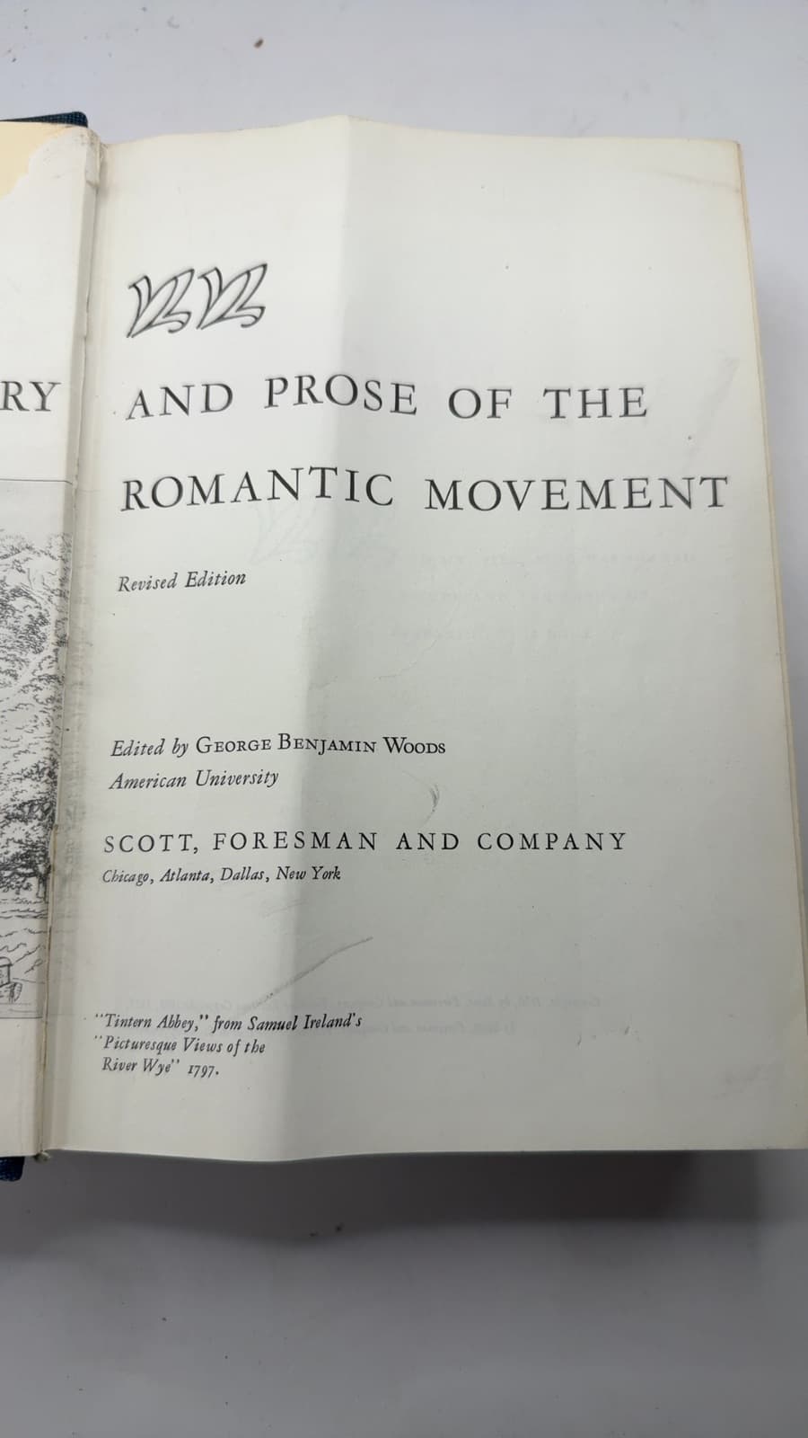 English Poetry and Prose of the Romantic Movement by Edited by George Benjamin Woods - title page