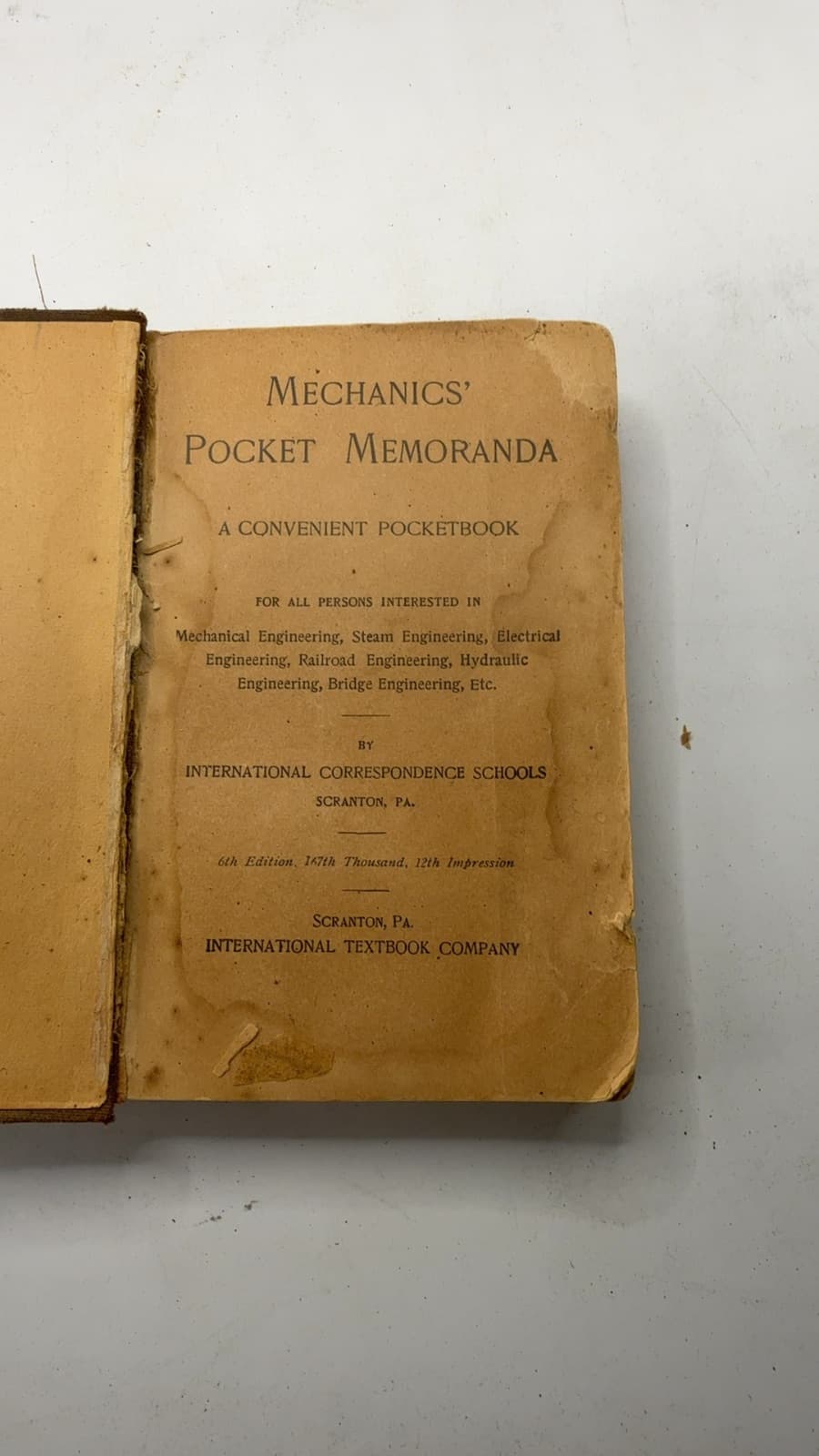Mechanics' Pocket Memoranda by International Correspondence Schools - title page