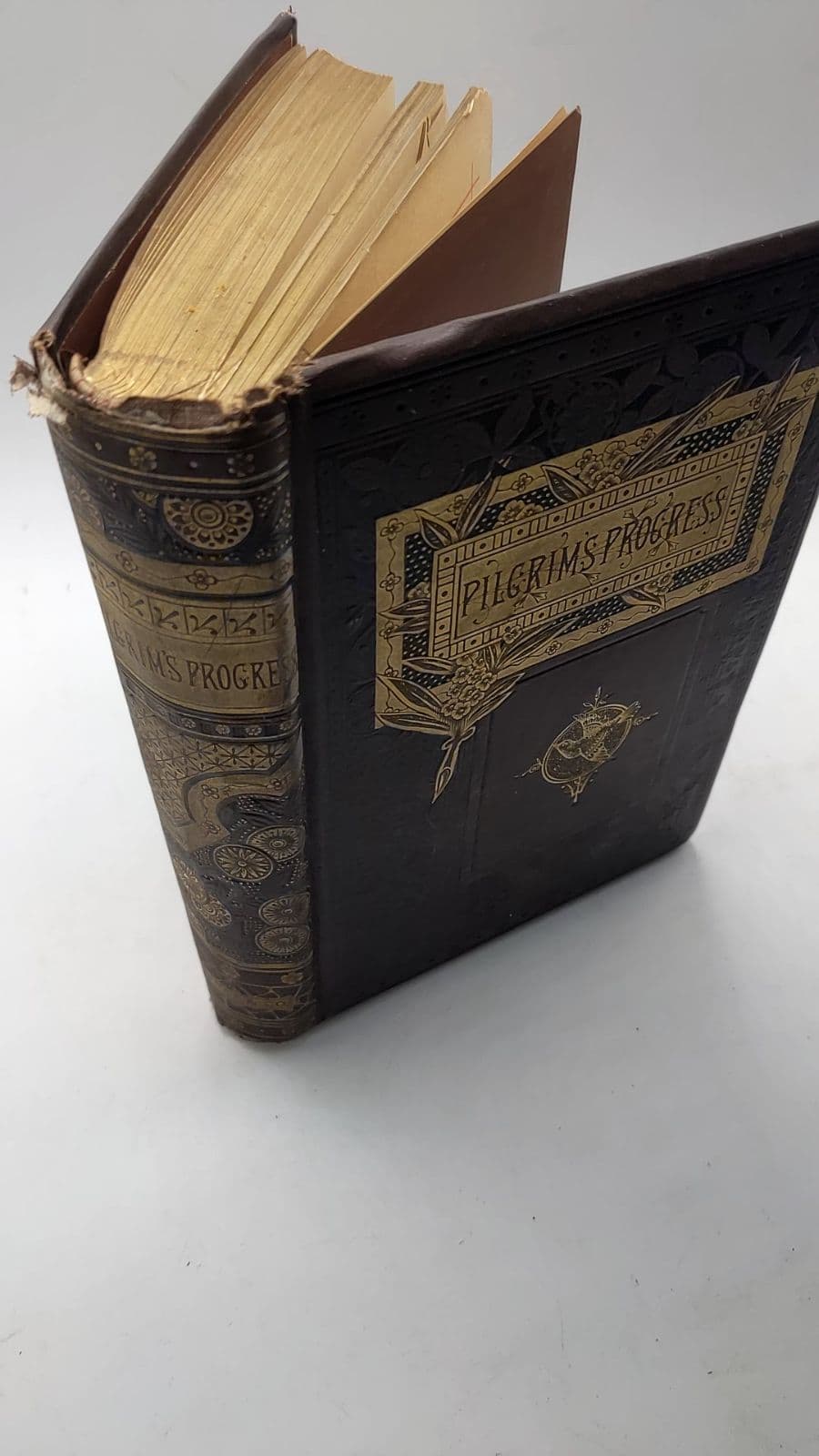 The Pilgrim's Progress from This World to That Which is to Come by John Bunyan - quarter view showing binding condition