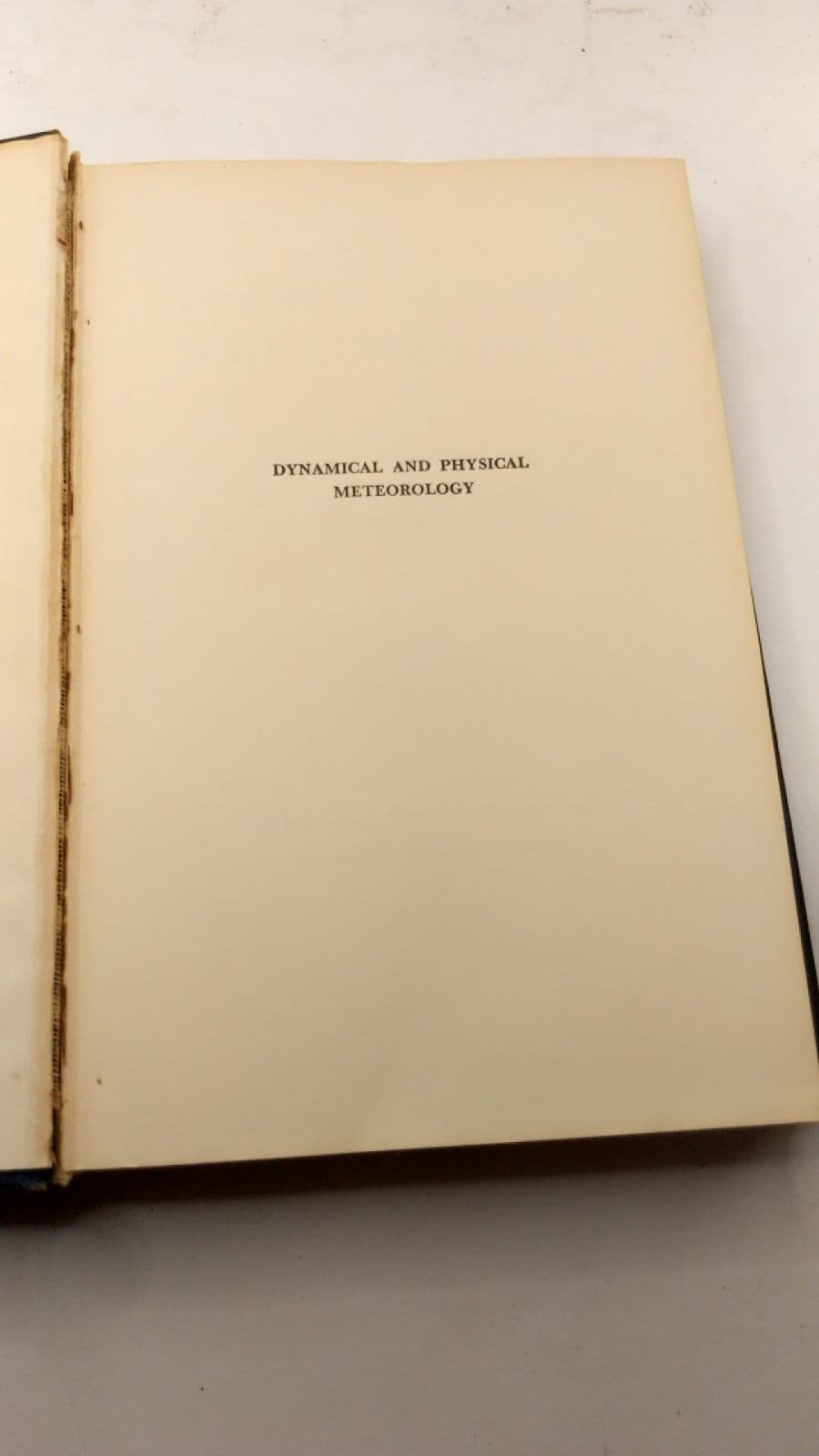 Dynamical and Physical Meteorology - title page