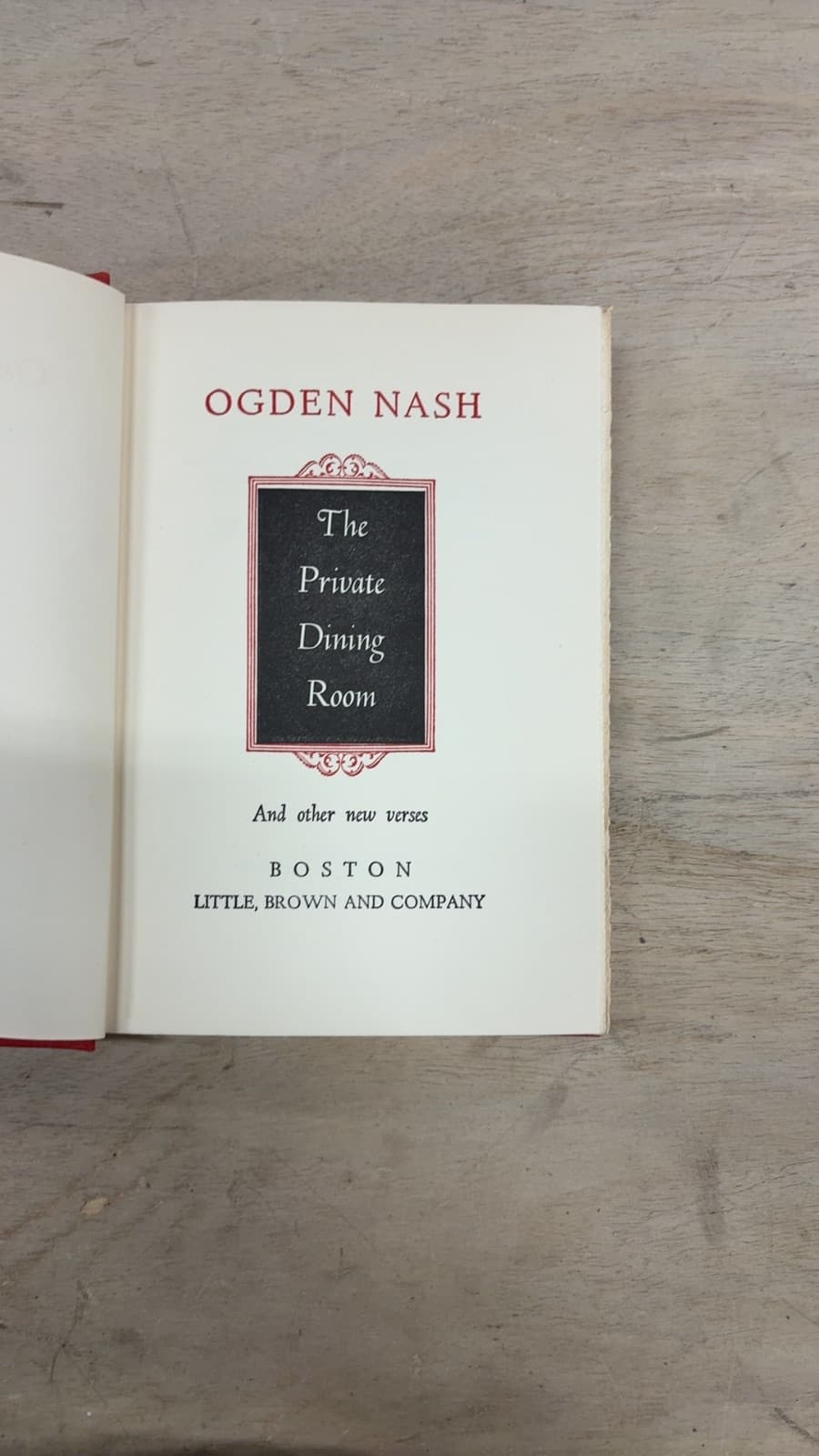 The Private Dining Room by Ogden Nash - title page