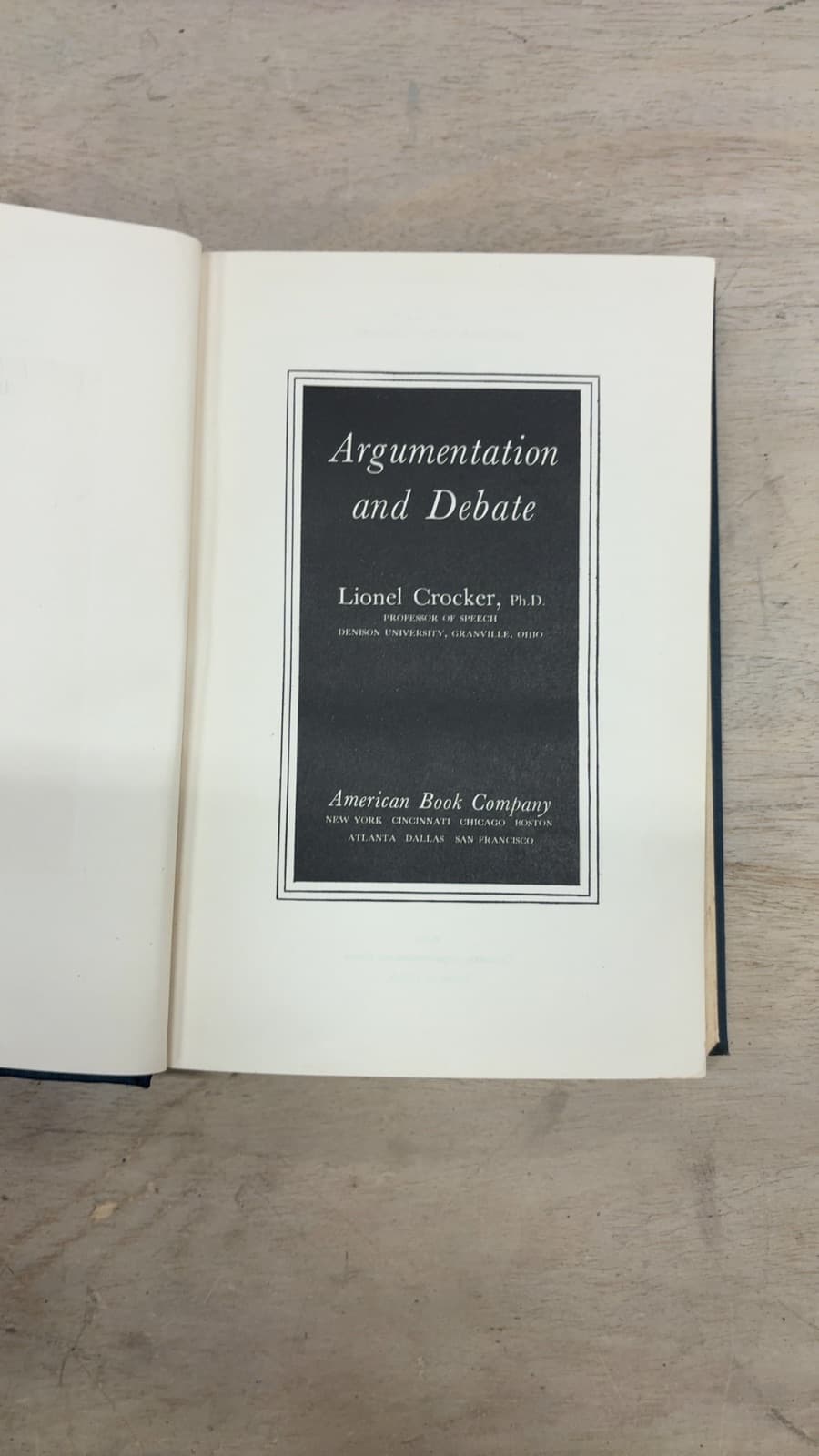 Argumentation and Debate by Lionel Crocker, Ph.D. - title page