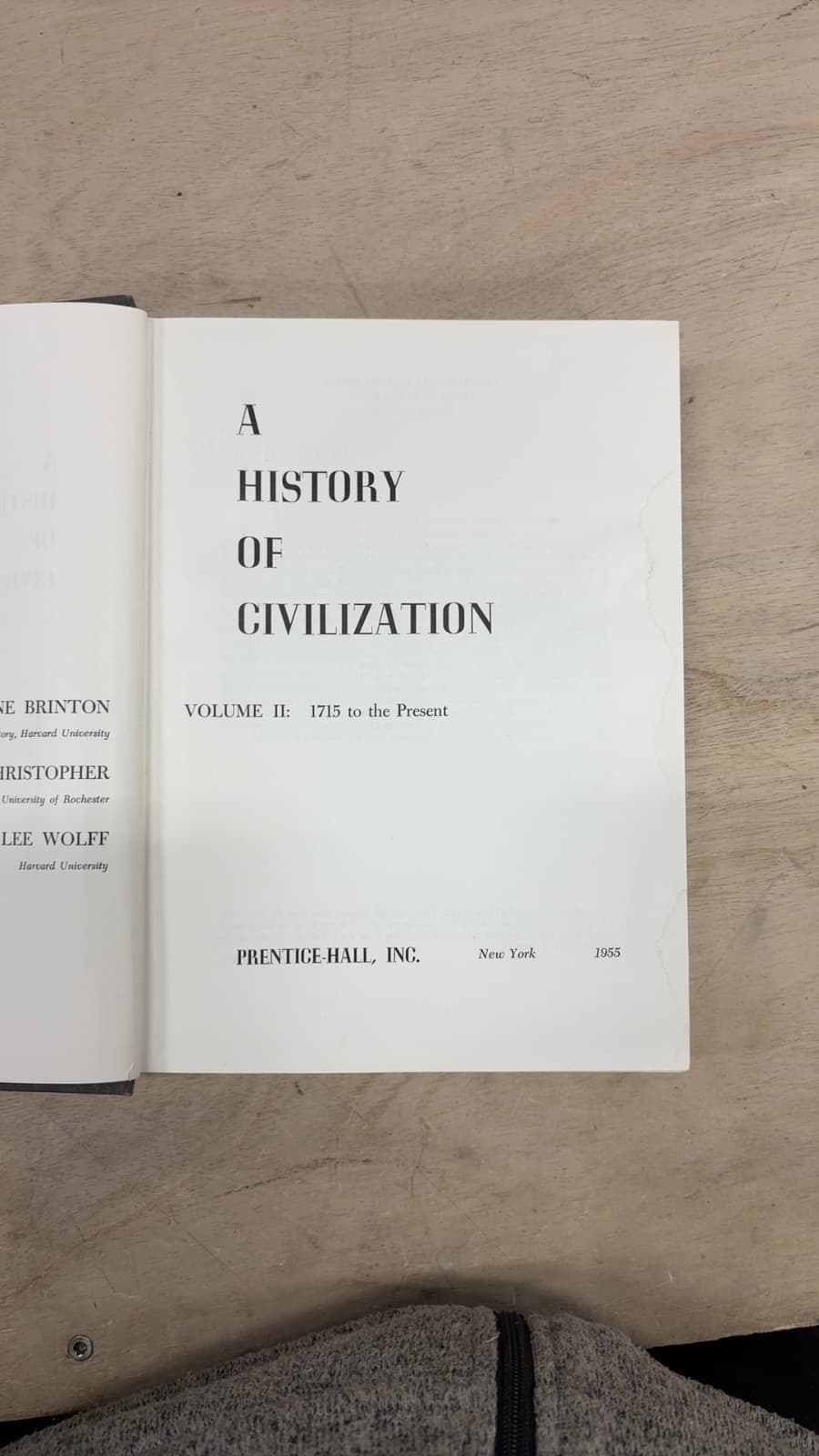 A History of Civilization by Brinton, Christopher, and Wolff - title page