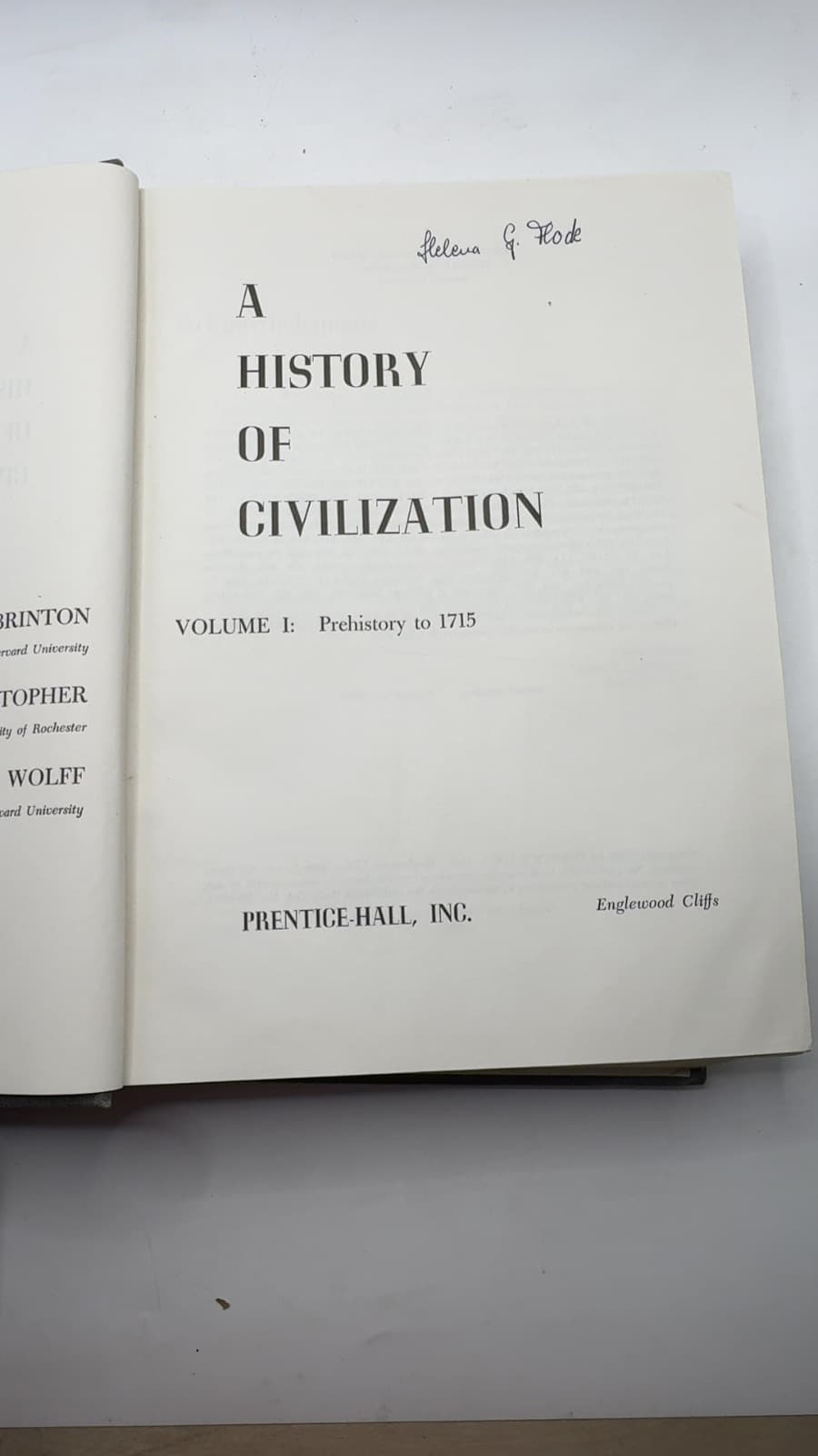 A History of Civilization by Brinton, Christopher, and Wolff - title page