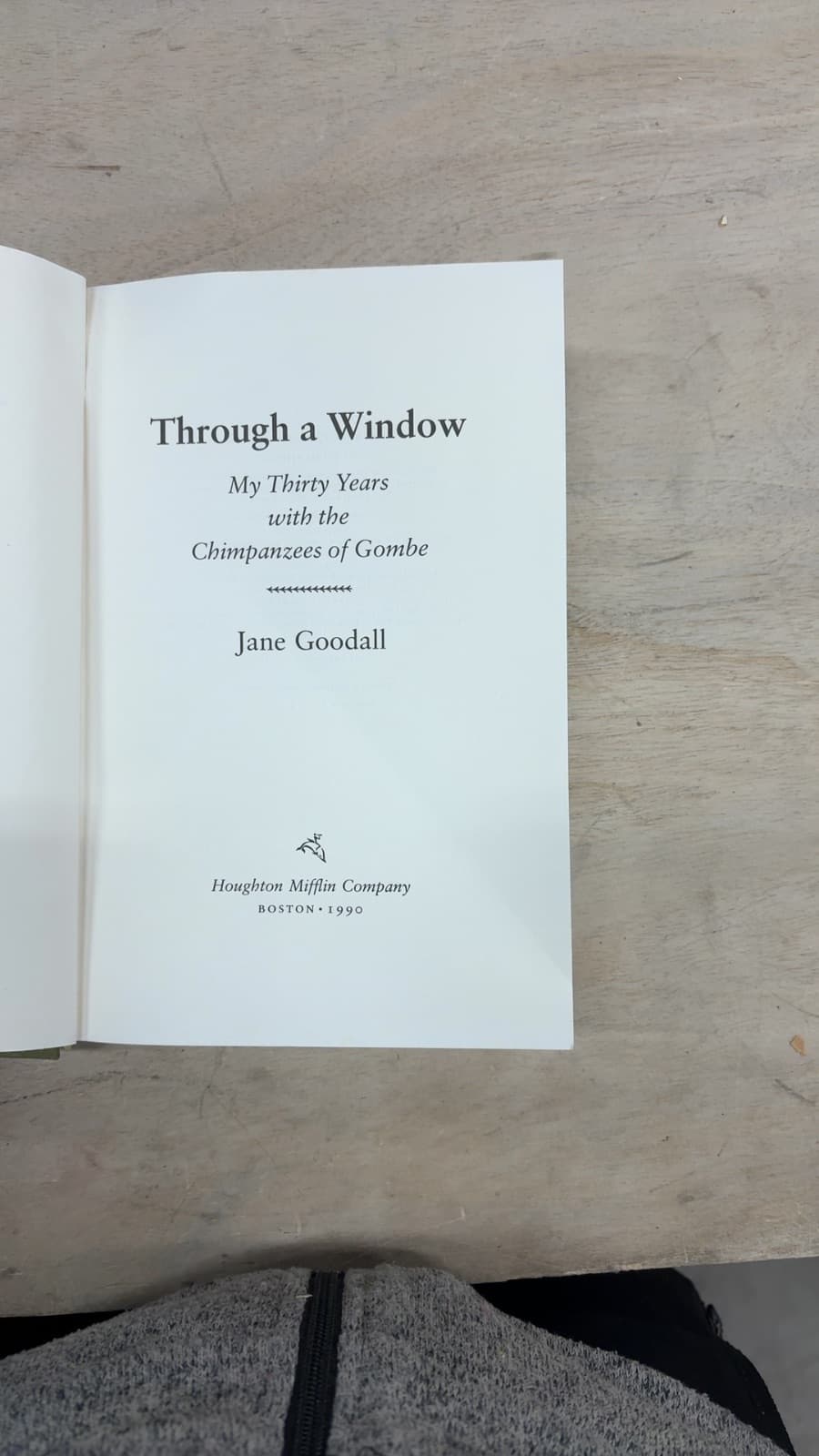 Through a Window by Jane Goodall - title page