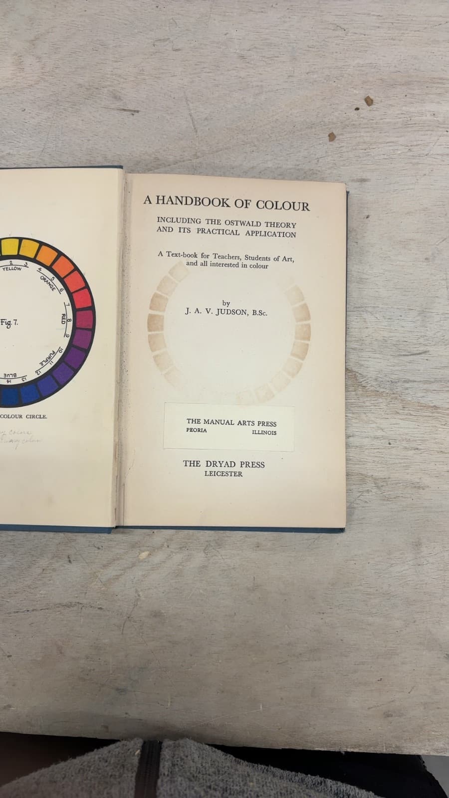 A Handbook of Colour by J. A. V. Judson, B.Sc. - title page