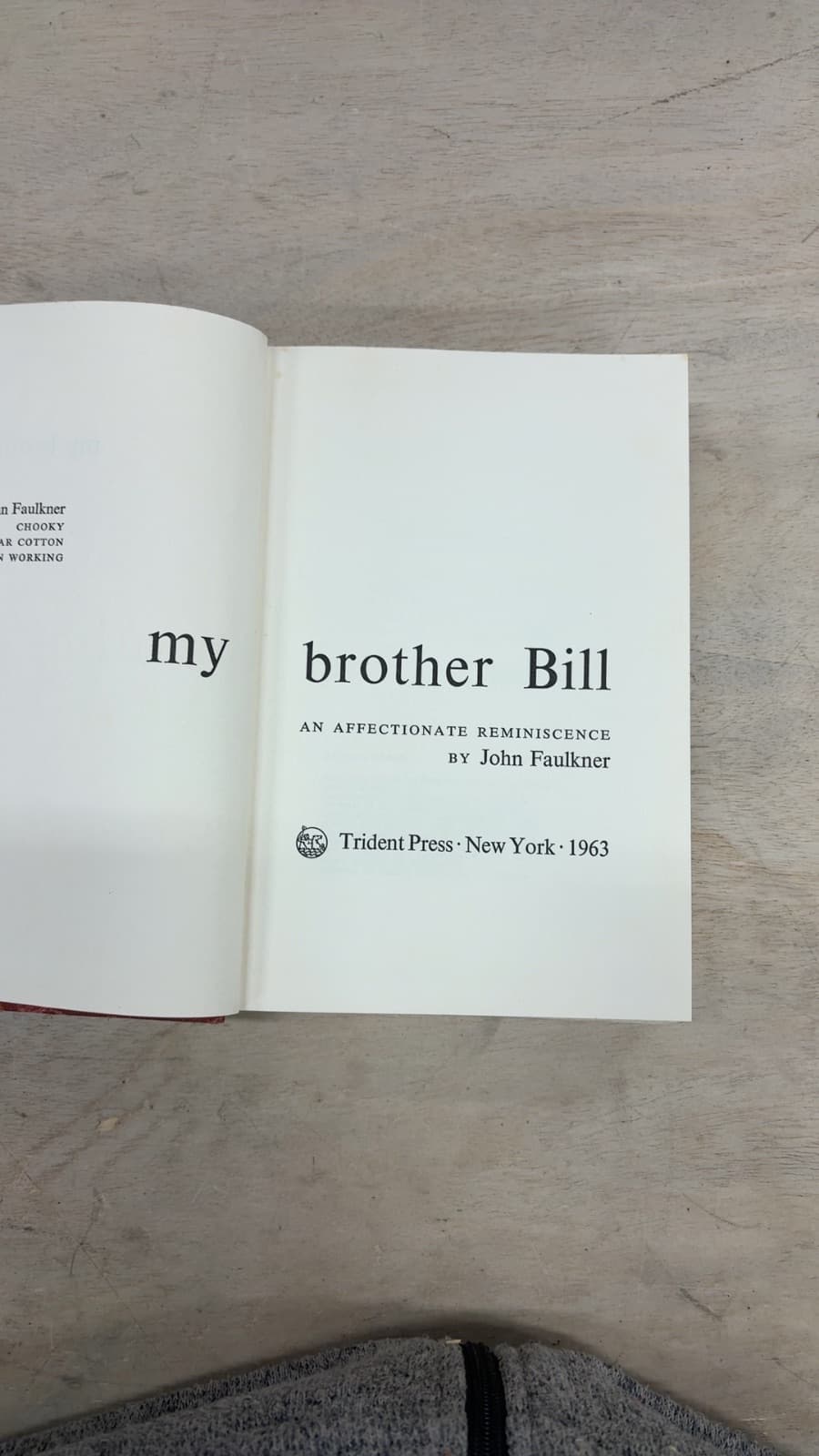 my brother Bill by John Faulkner - title page