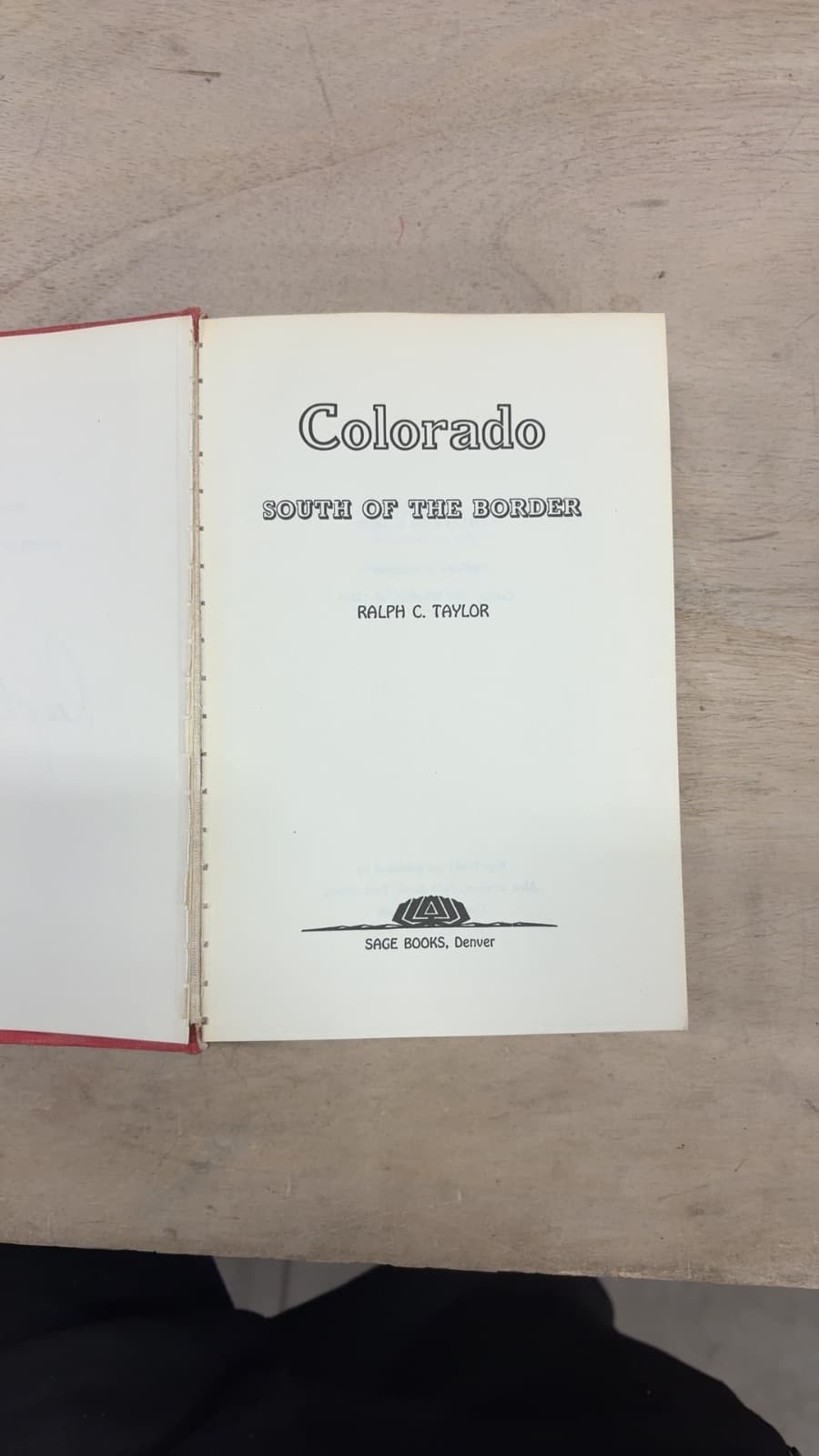 Colorado South of the Border by Ralph C. Taylor - title page