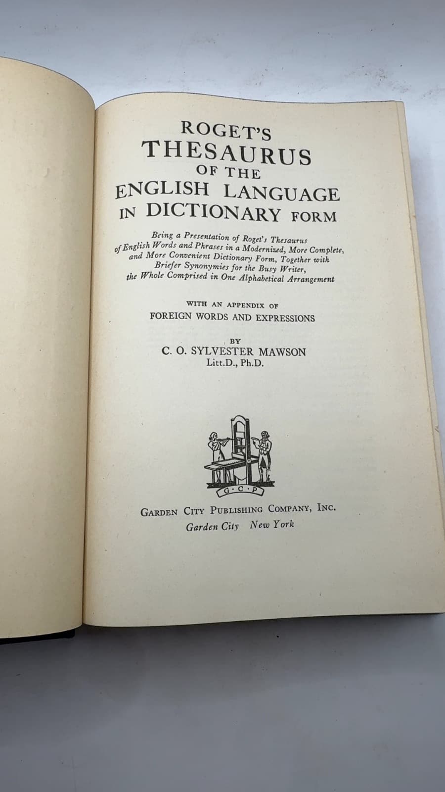 Roget's Thesaurus of the English Language in Dictionary Form by C. O. Sylvester Mawson - title page