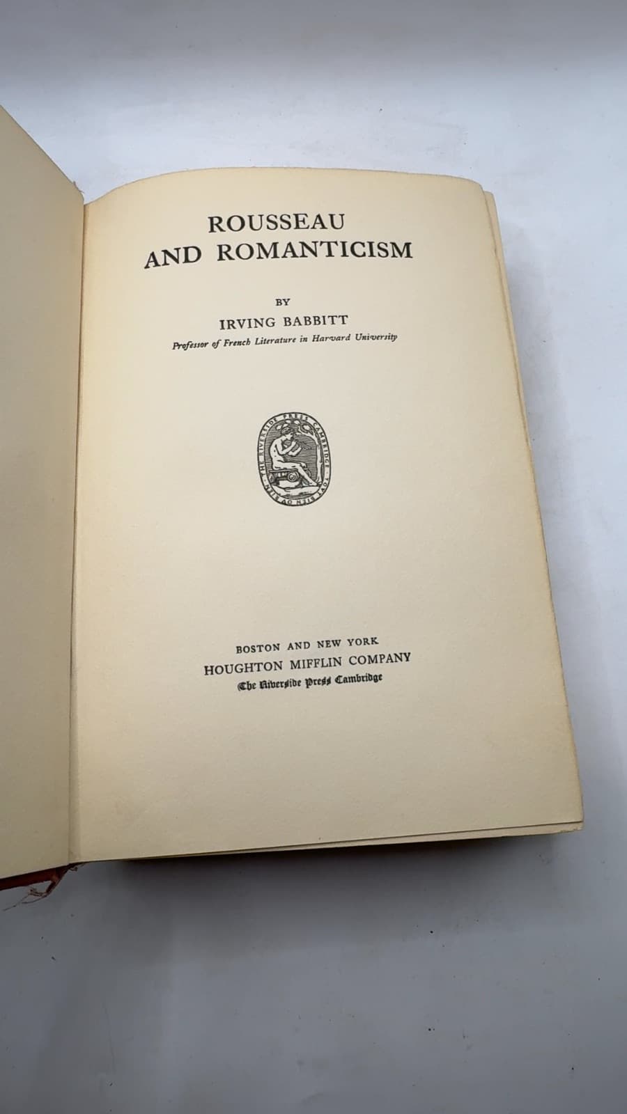 Rousseau and Romanticism by Irving Babbitt - title page