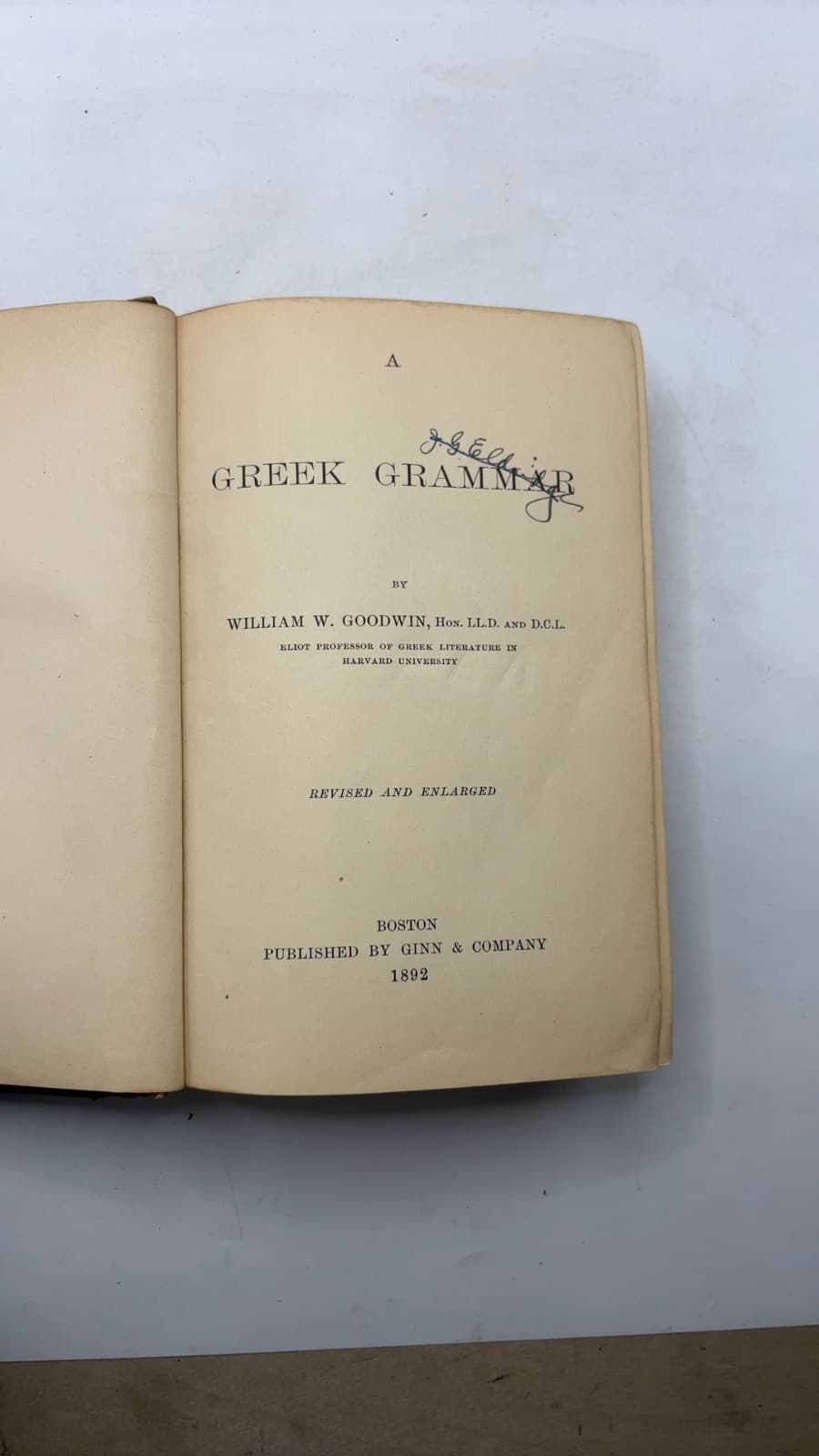 A Greek Grammar by William W. Goodwin - title page