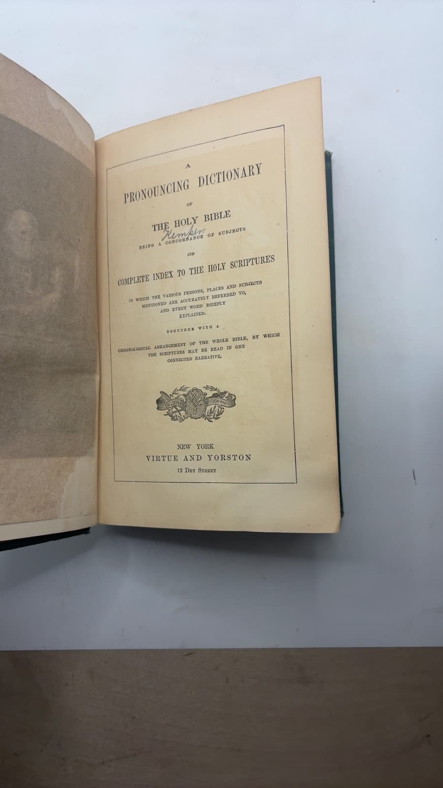 A Pronouncing Dictionary of the Holy Bible - title page