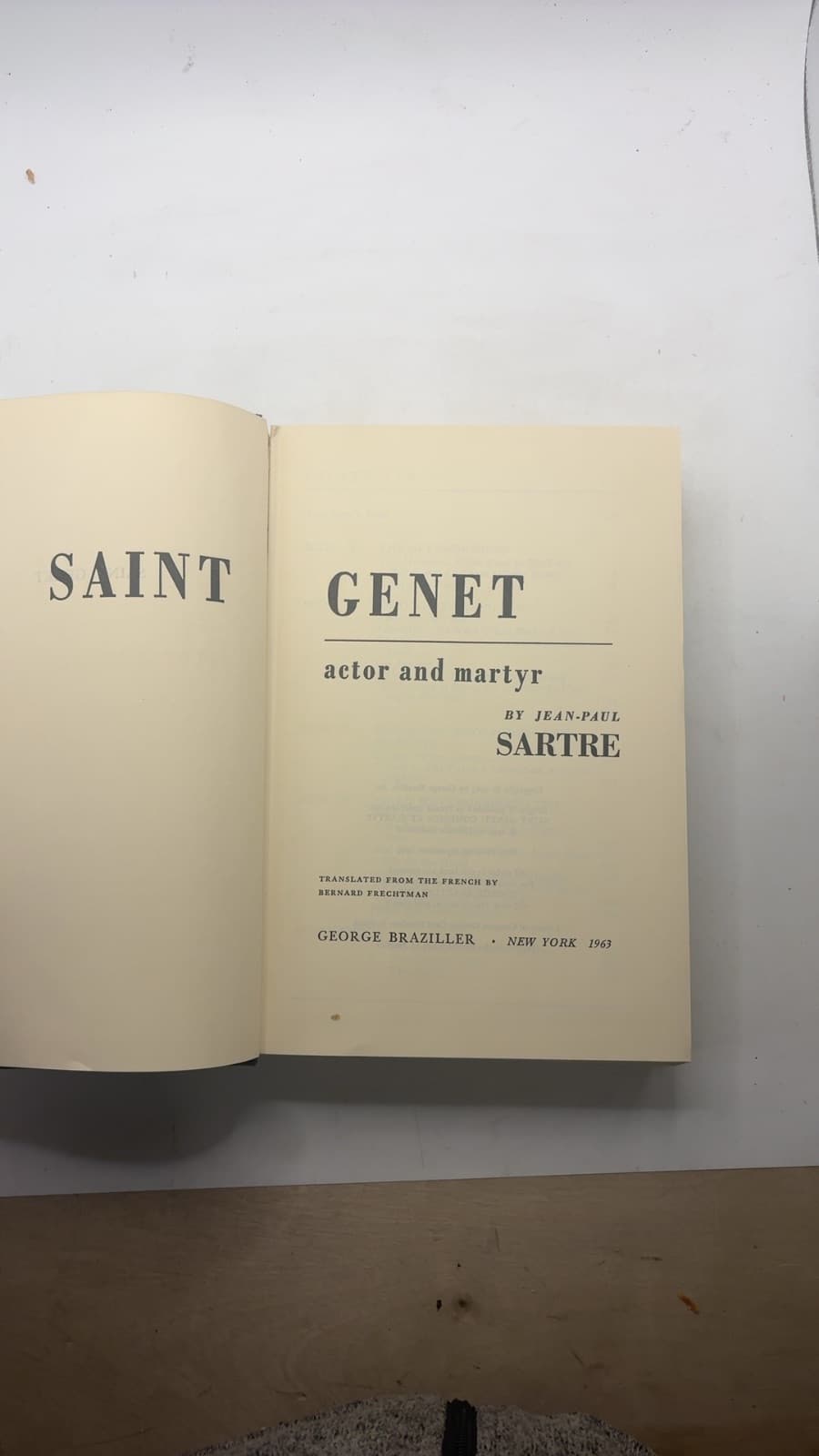 Saint Genet: Actor and Martyr by Jean-Paul Sartre - title page