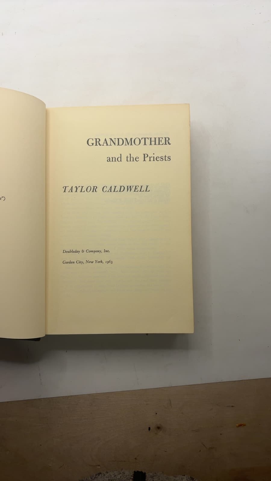 GRANDMOTHER and the Priests by Taylor Caldwell - title page