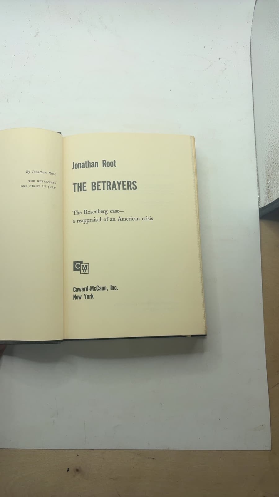 The Betrayers by Jonathan Root - title page