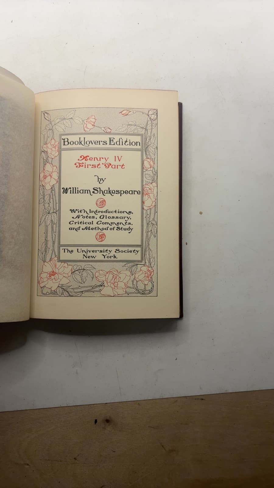 Henry IV First Part by William Shakespeare - title page