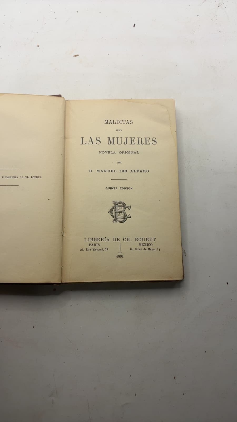 Malditas Sean Las Mujeres by D. Manuel Ibo Alfaro - title page