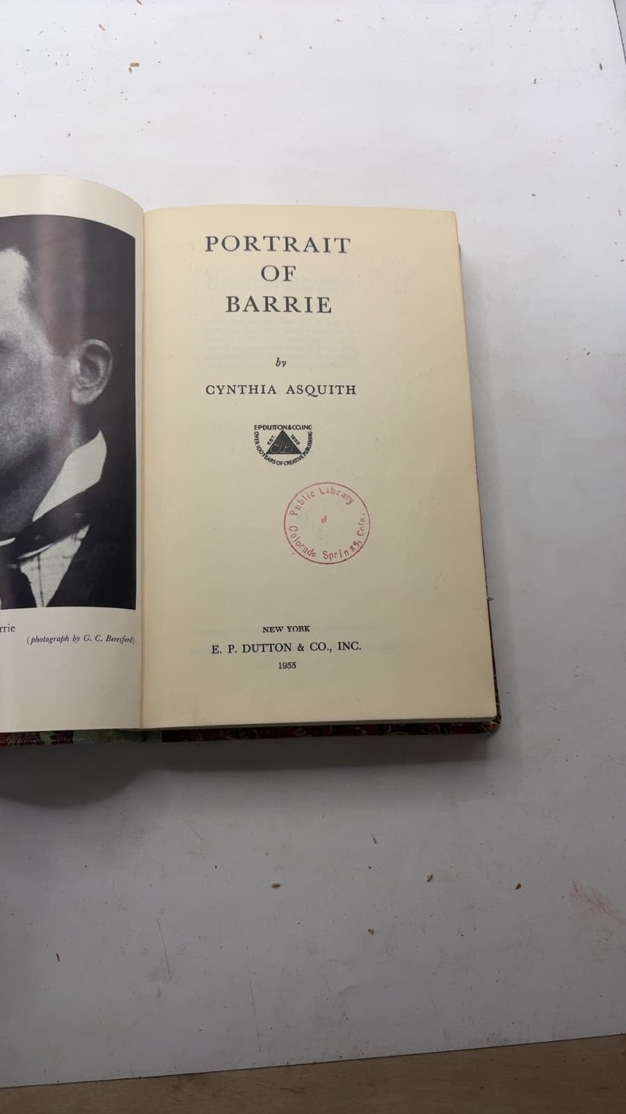 Portrait of Barrie by Cynthia Asquith - title page
