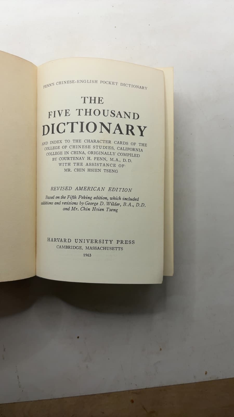 The Five Thousand Dictionary by C. H. Fenn - title page