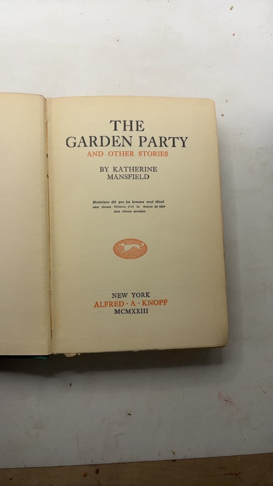 The Garden Party and Other Stories by Katherine Mansfield - title page