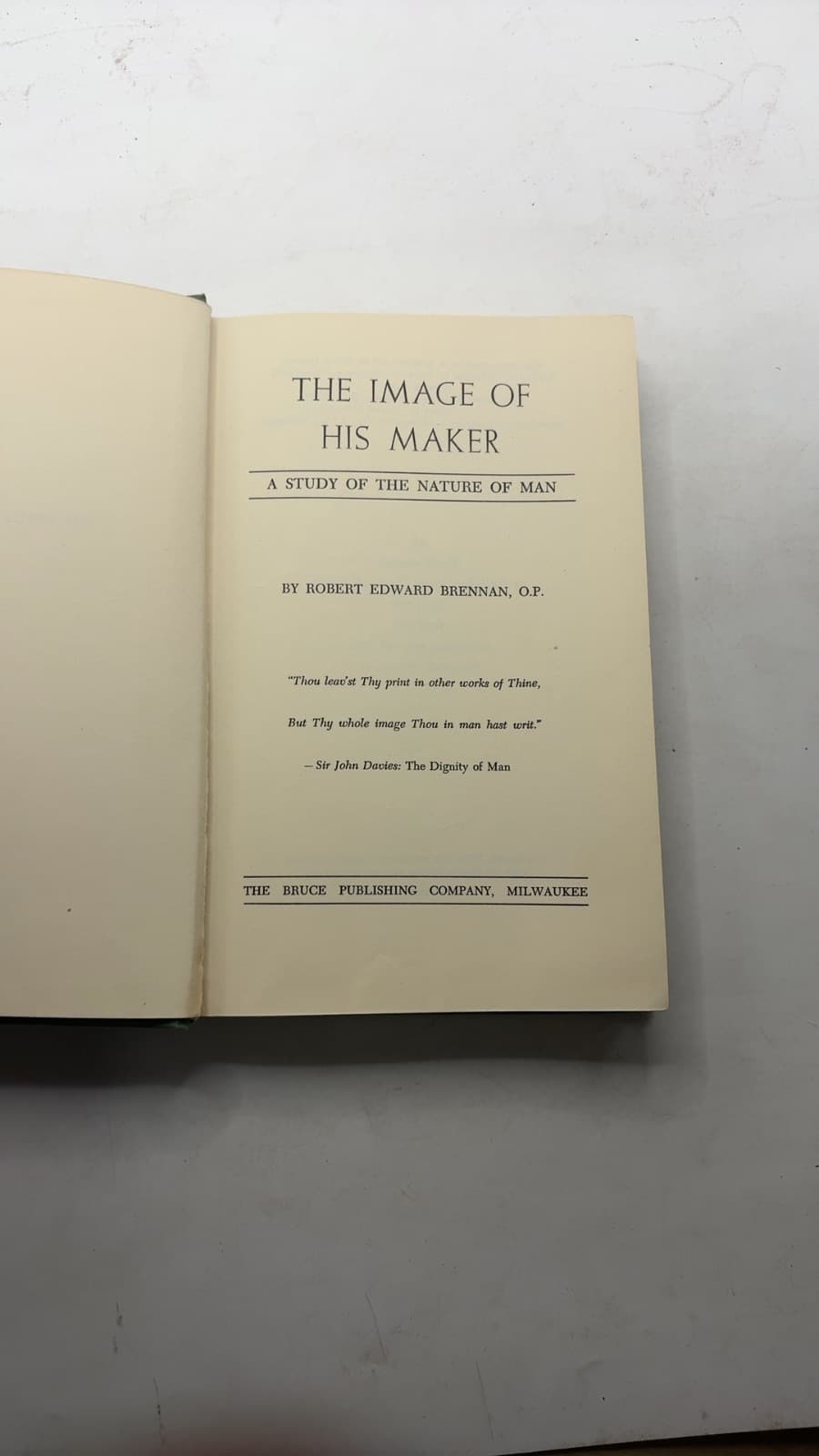 The Image of His Maker by Robert Edward Brennan, O.P. - title page