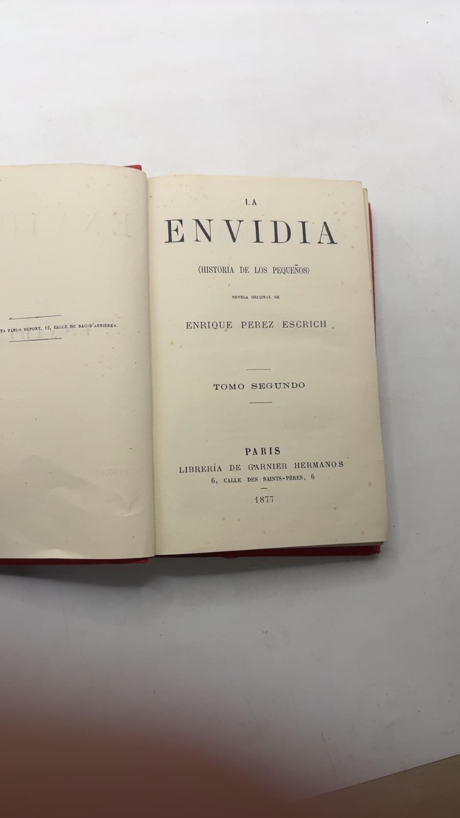 La Envidia (Historia de los Pequeños) by Enrique Perez Escrich - title page