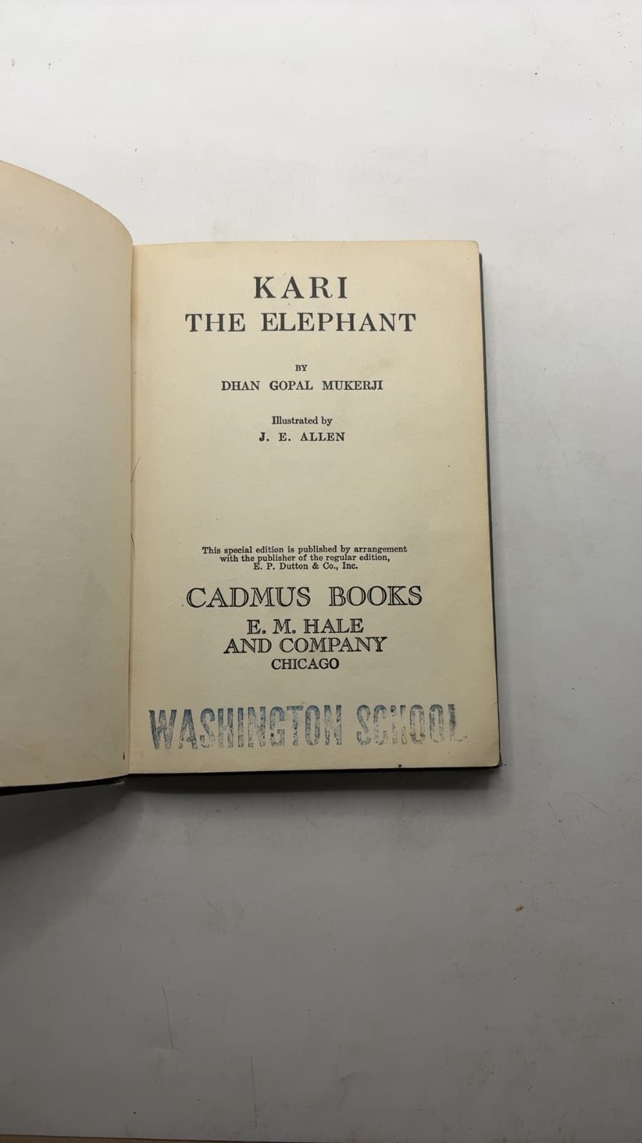 Kari the Elephant by Dhan Gopal Mukerji - title page