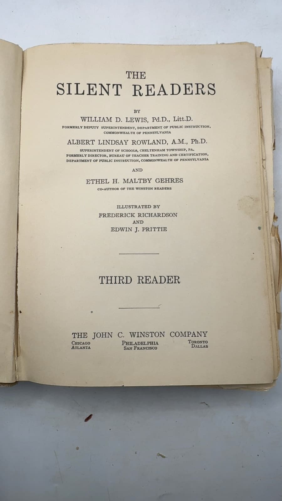 The Silent Readers by William D. Lewis, Albert Lindsay Rowland, Ethel H. Maltby Gehres - title page