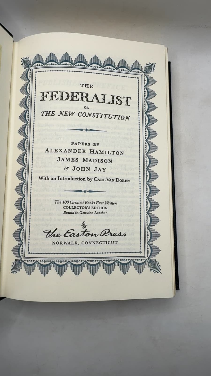 The Federalist or The New Constitution by Alexander Hamilton, James Madison & John Jay - title page