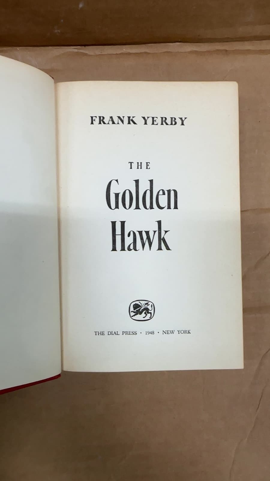 The Golden Hawk by Frank Yerby - title page