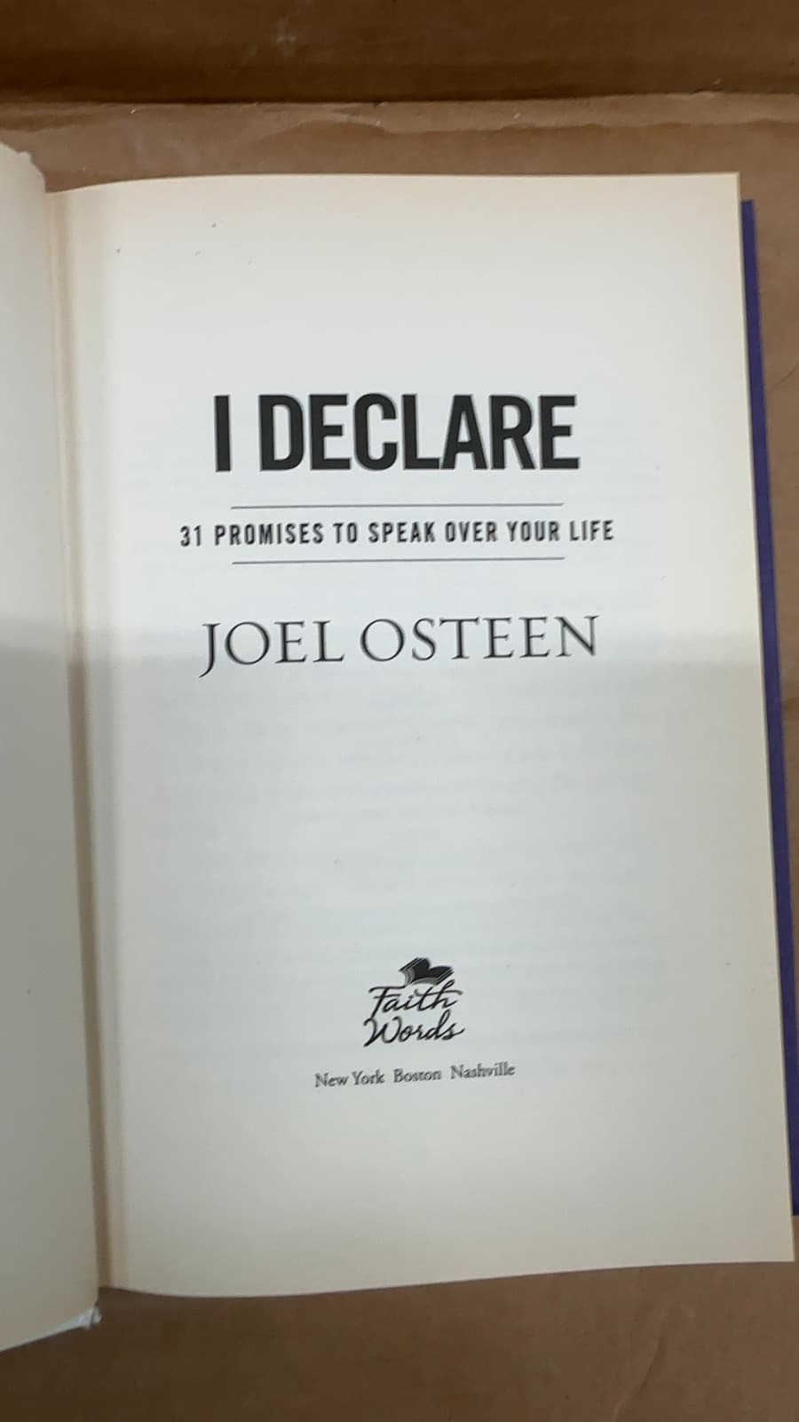 I Declare by Joel Osteen - title page