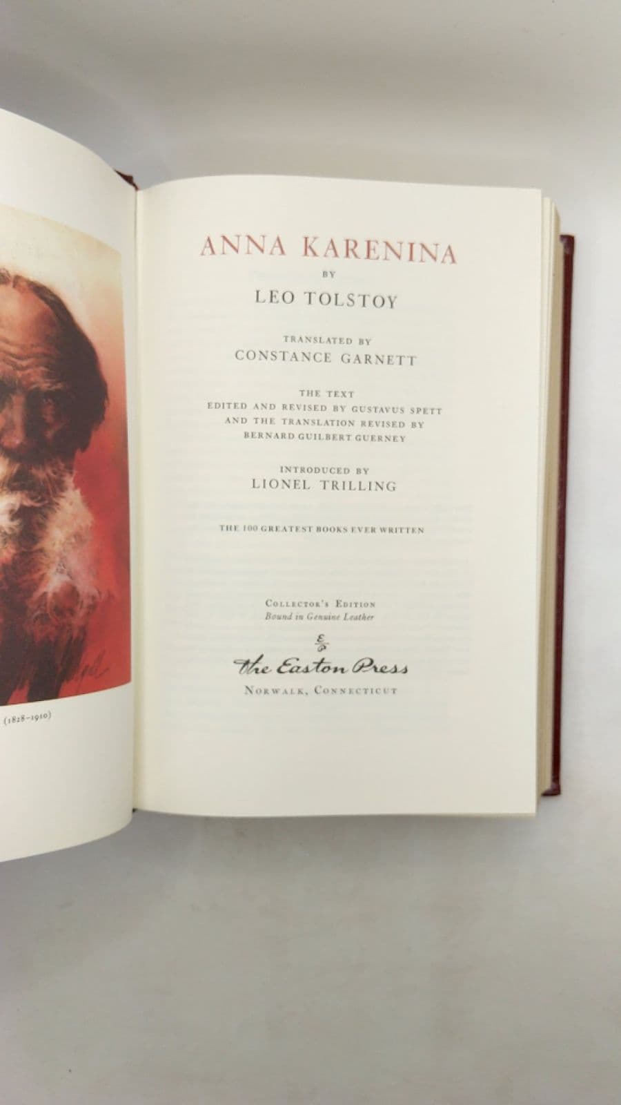 Anna Karenina , Easton Press by Leo Tolstoy - title page