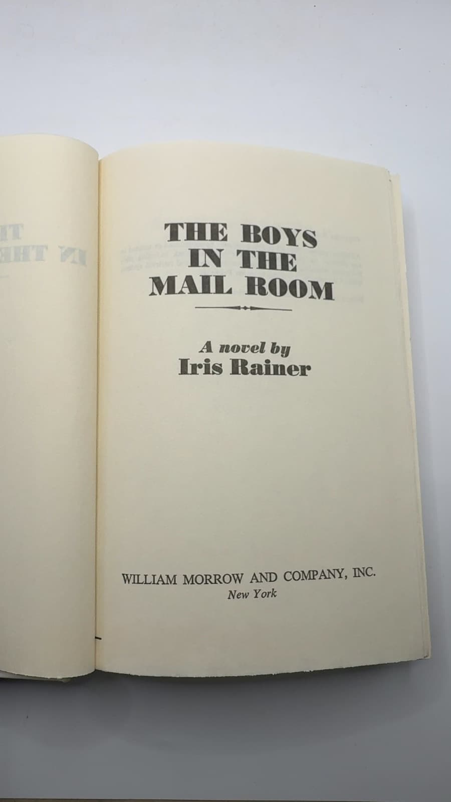 THE Boys IN THE Mail Room by Iris Rainer - title page