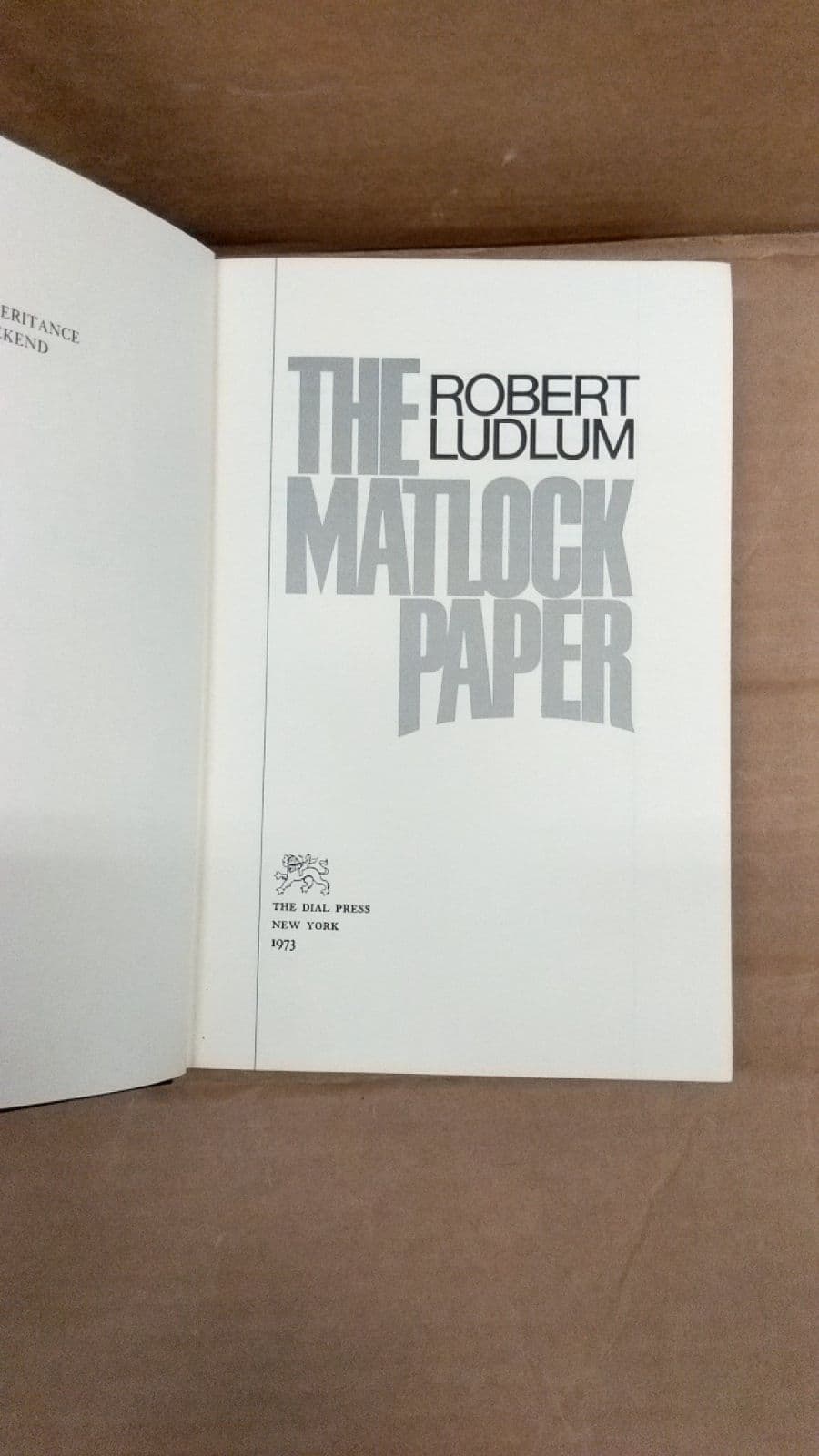 The Matlock Paper by Robert Ludlum - title page