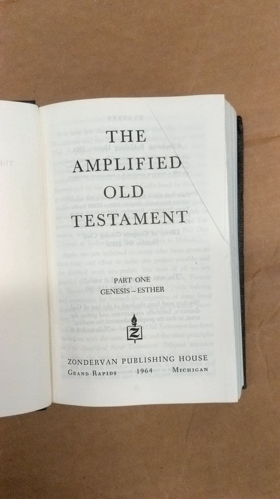The Amplified Old Testament by Zondervan - title page