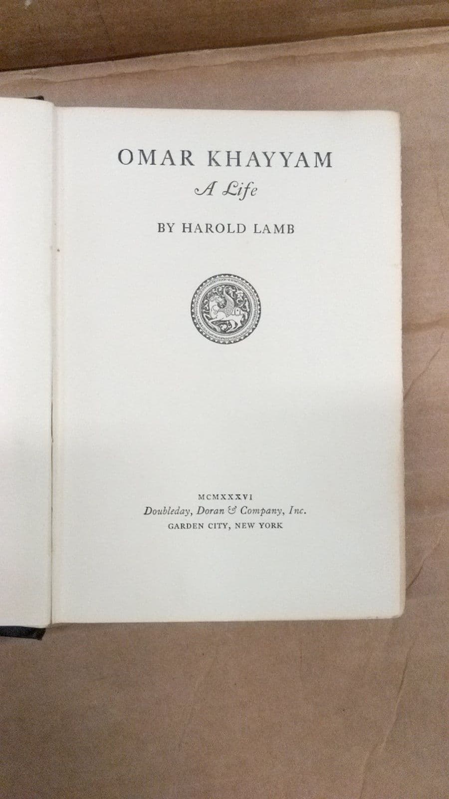 Omar Khayyam A Life by Harold Lamb - title page