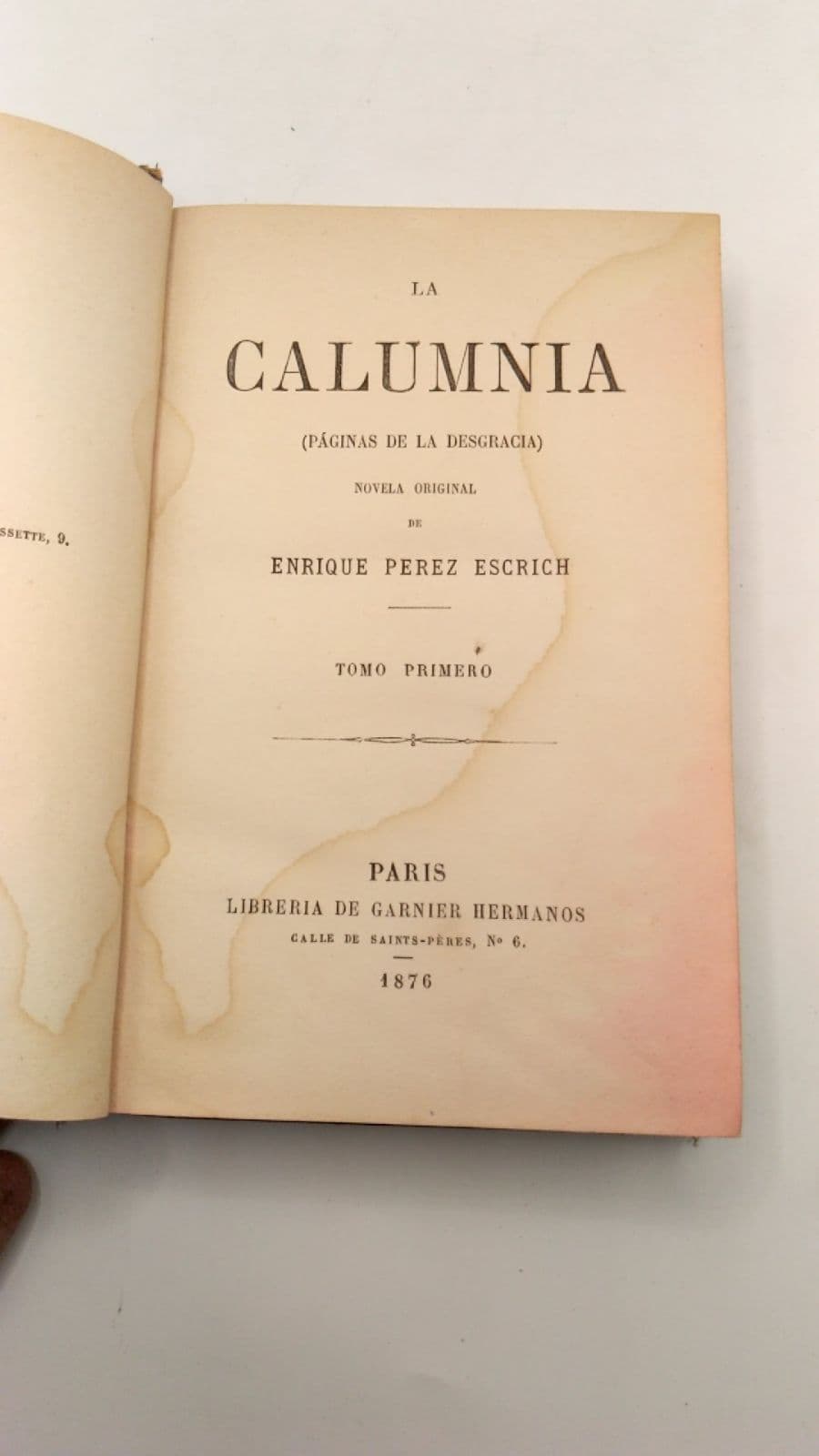 La Calumnia (Páginas de la Desgracia) by Enrique Perez Escrich - title page