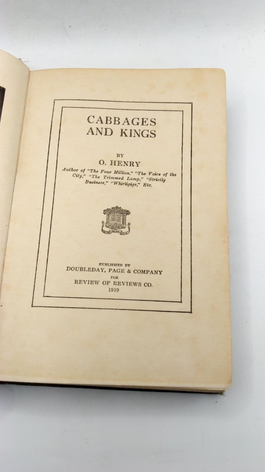 Cabbages and Kings by O. Henry - title page