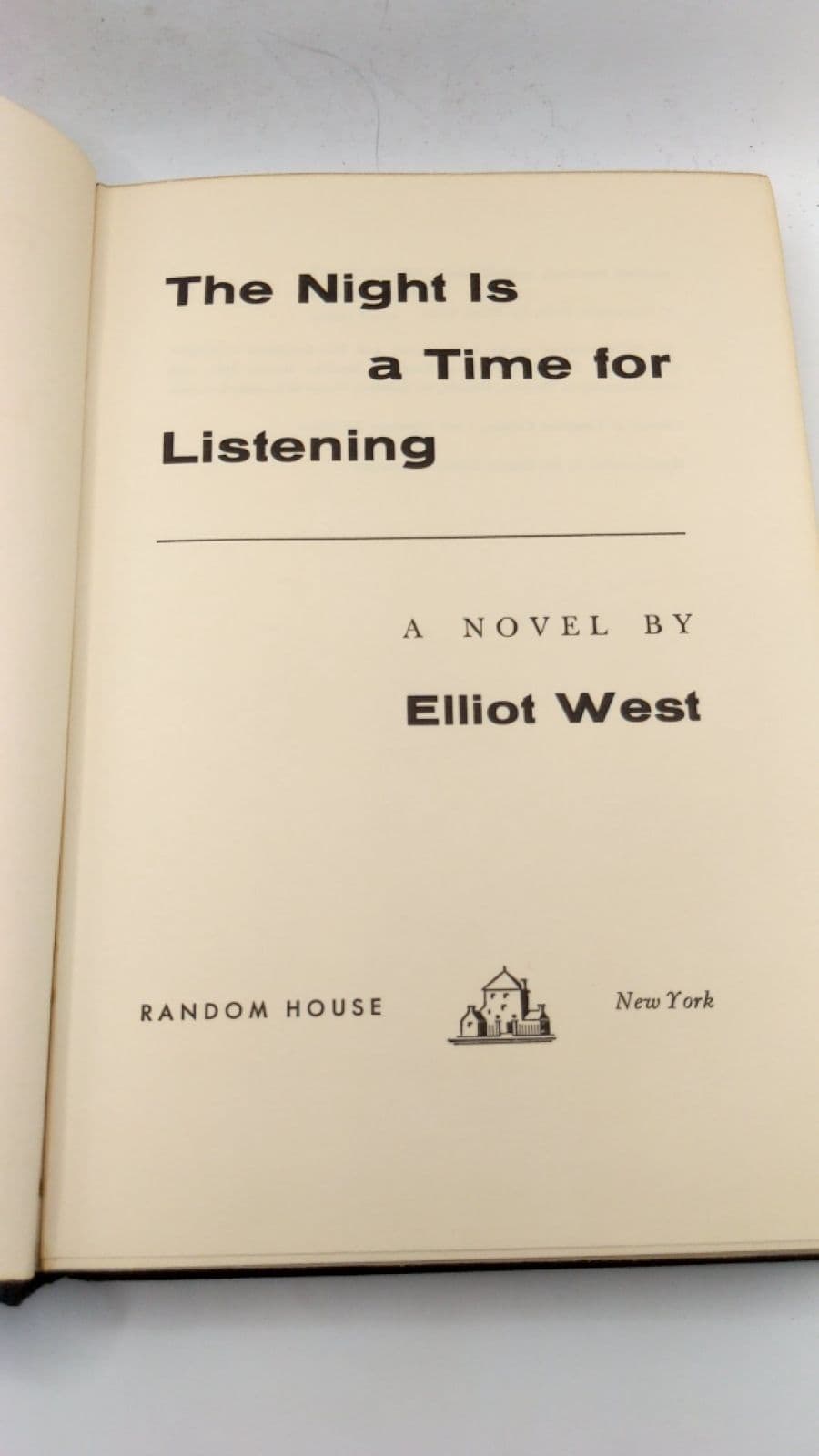 The Night Is a Time for Listening by Elliot West - title page