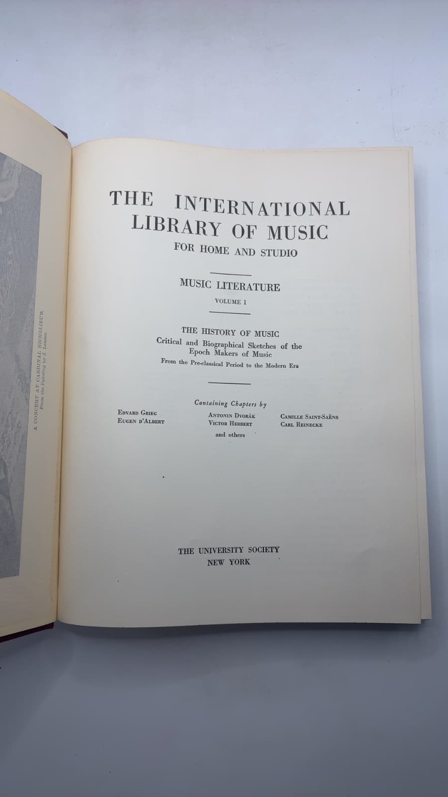 The International Library of Music by Edward Grieg, Eugen d'Albert, Antonin Dvorak, Victor Herbert, Camille Saint-Saens, Carl Reinecke - title page