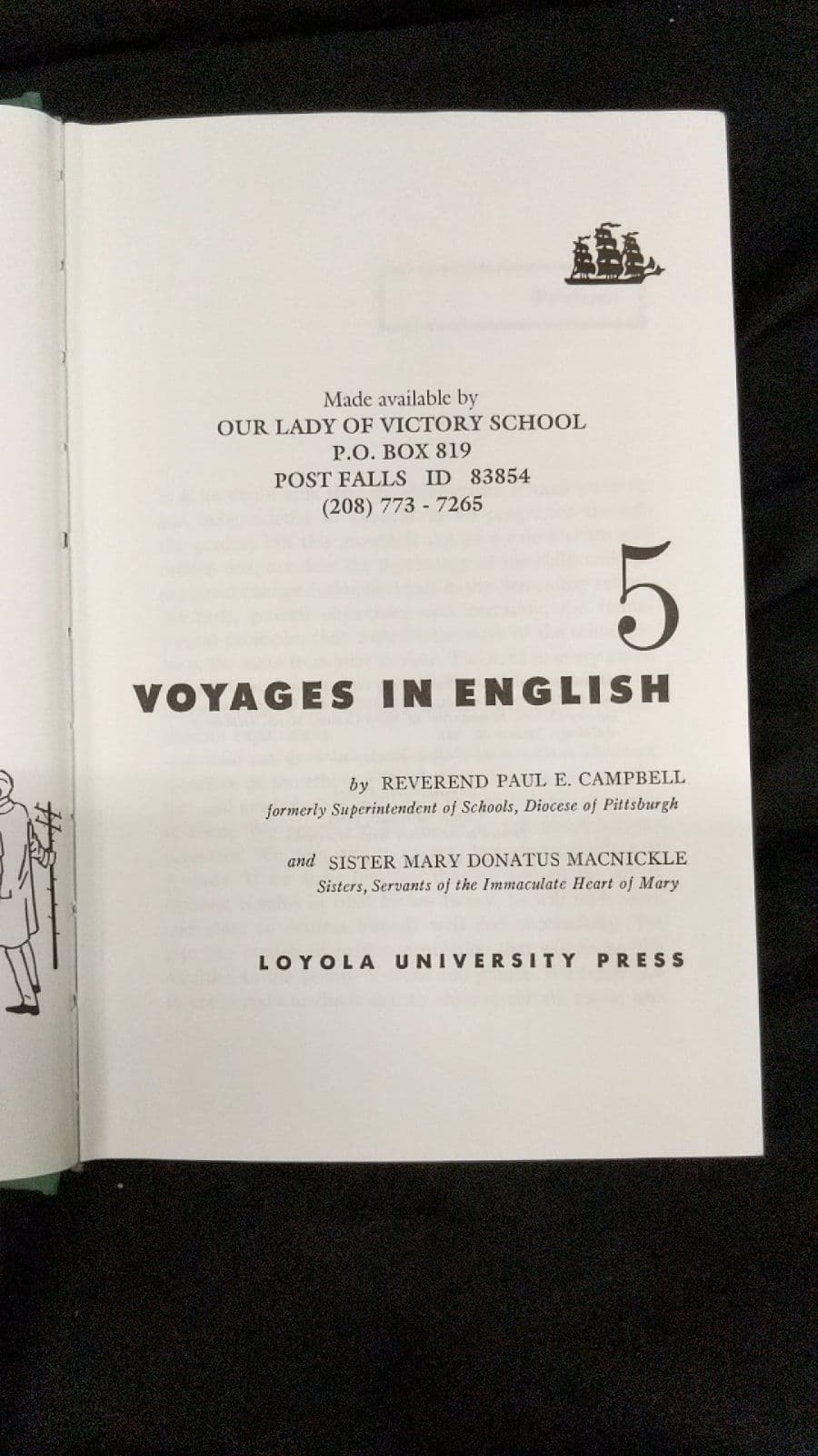 Voyages in English 5 by Reverend Paul E. Campbell and Sister Mary Donatus MacNickle - title page