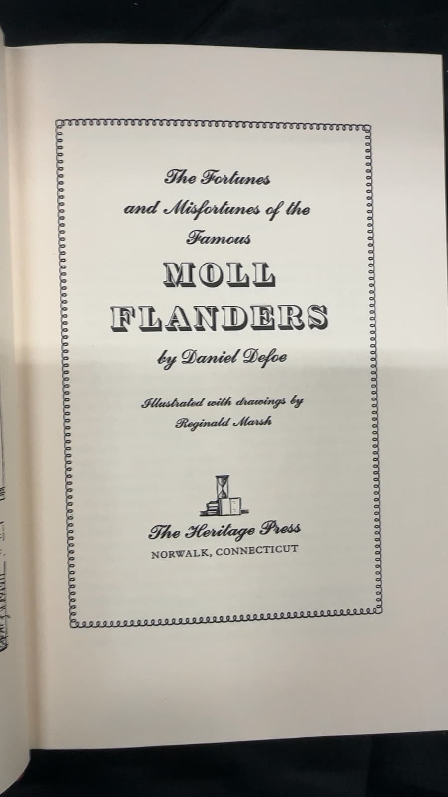 The Fortunes and Misfortunes of the Famous Moll Flanders by Daniel Defoe - title page