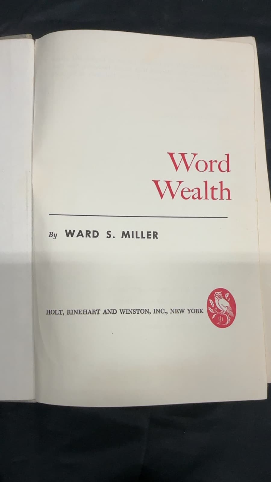 Word Wealth by Ward S. Miller - title page